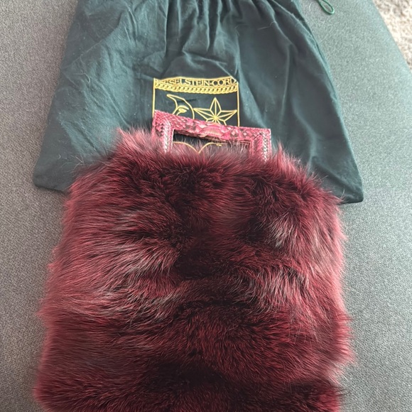 Luxurious MINK Fur Satchel in Rich Burgundy- - Picture 1 of 3